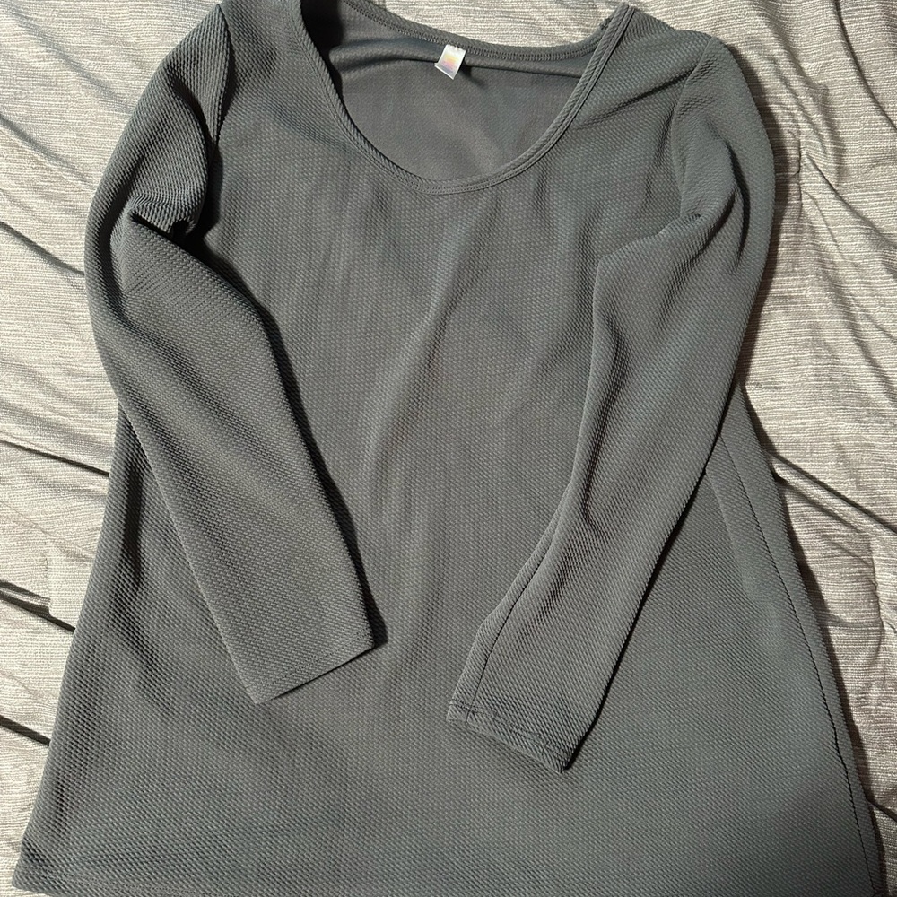 LuLaRoe Charcoal Long Sleeve Women's Top